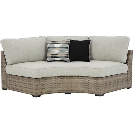 Outdoor Curved Loveseat with Cushion