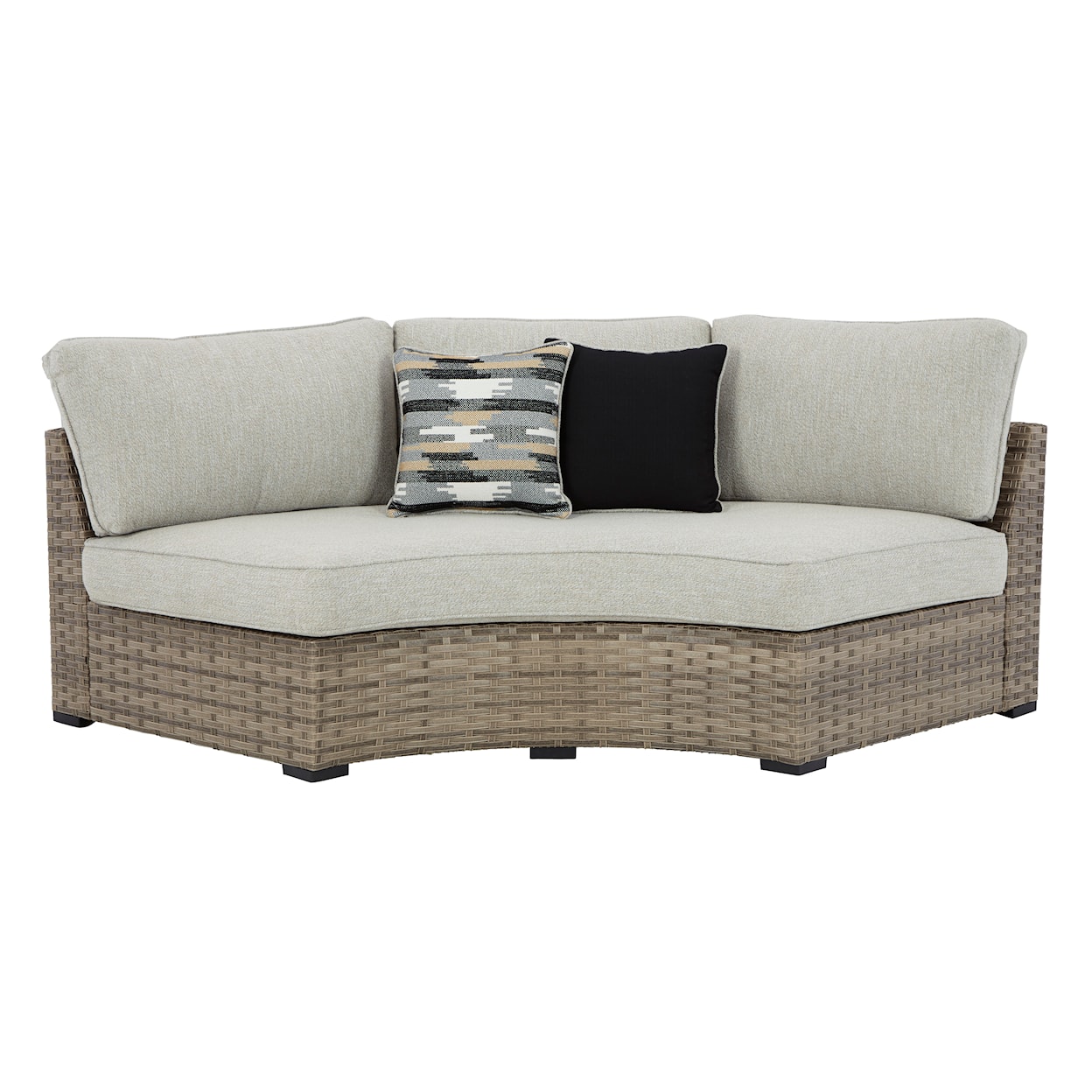 Signature Design Calworth Outdoor Curved Loveseat with Cushion