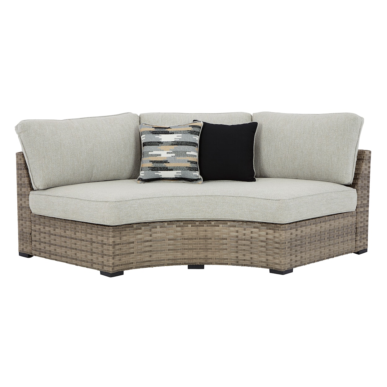 Signature Design by Ashley Calworth Outdoor Curved Loveseat with Cushion