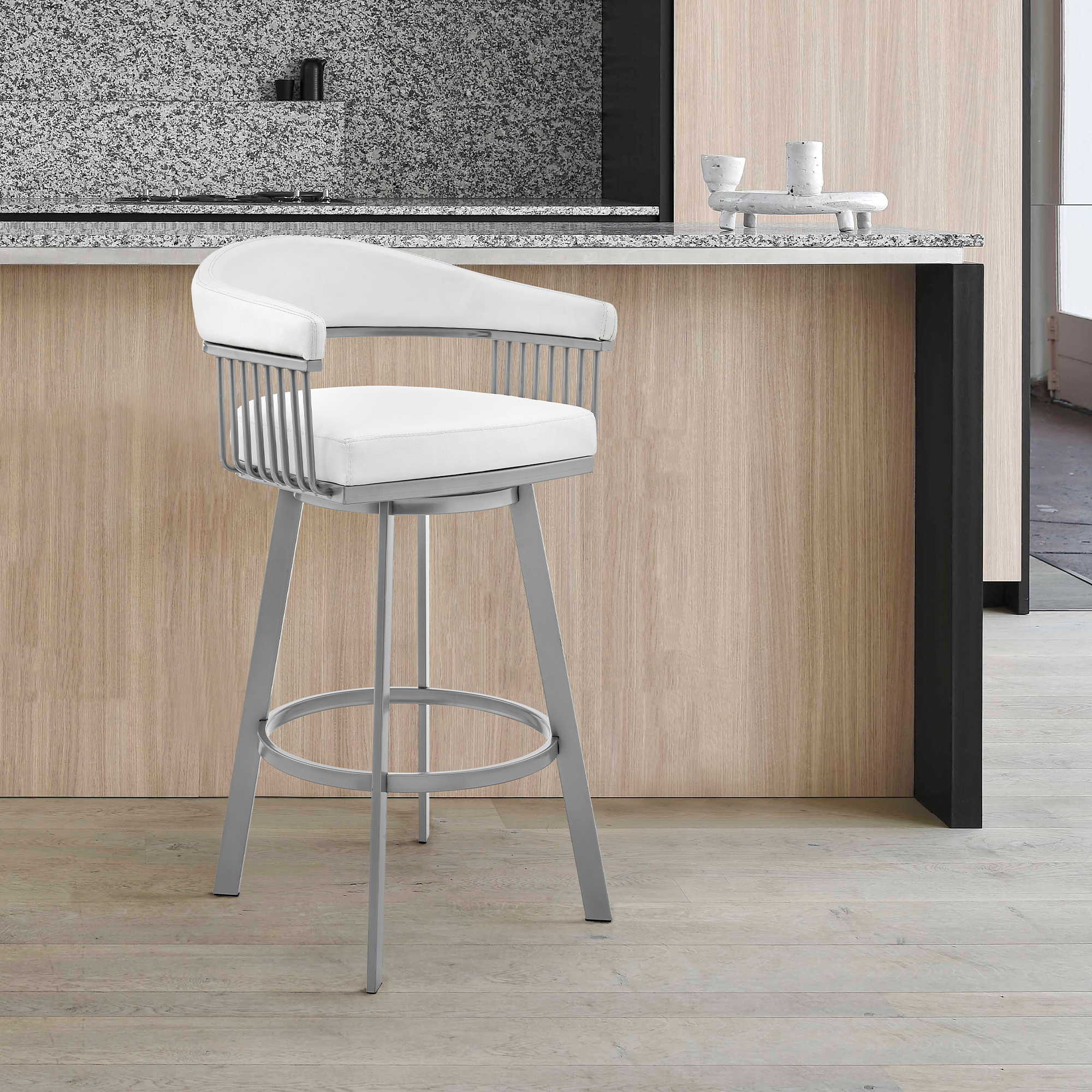 Armen Living Chelsea Counter Height Swivel Barstool