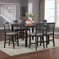 7-Piece Transitional Counter Height Dining Set
