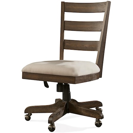 Wood Back Upholstered Desk Chair