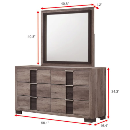 6-Drawer Dresser and Mirror Set