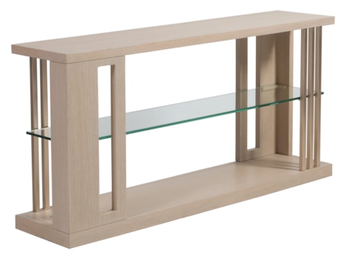 Contemporary Sofa Table with Glass Shelf