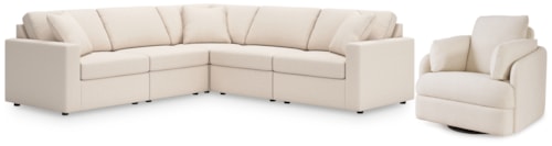 5-Piece Sectional And Swivel Glider Recliner