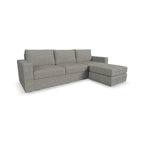 Wide-Arm Sofa with Ottoman