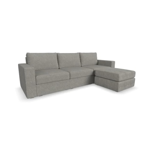 Flex Sofa with Wide Arm and Ottoman - Pebble