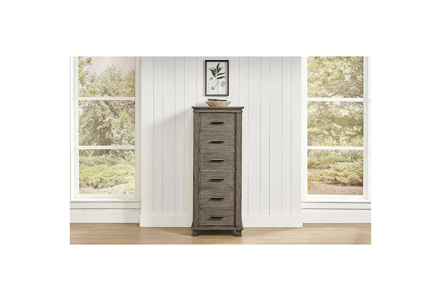 A-A Glacier Point Transitional 6-Drawer Lingerie Chest with Felt-Lined Top  Drawer, Walker's Furniture