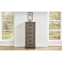 Transitional 6-Drawer Lingerie Chest with Felt-Lined Top Drawer