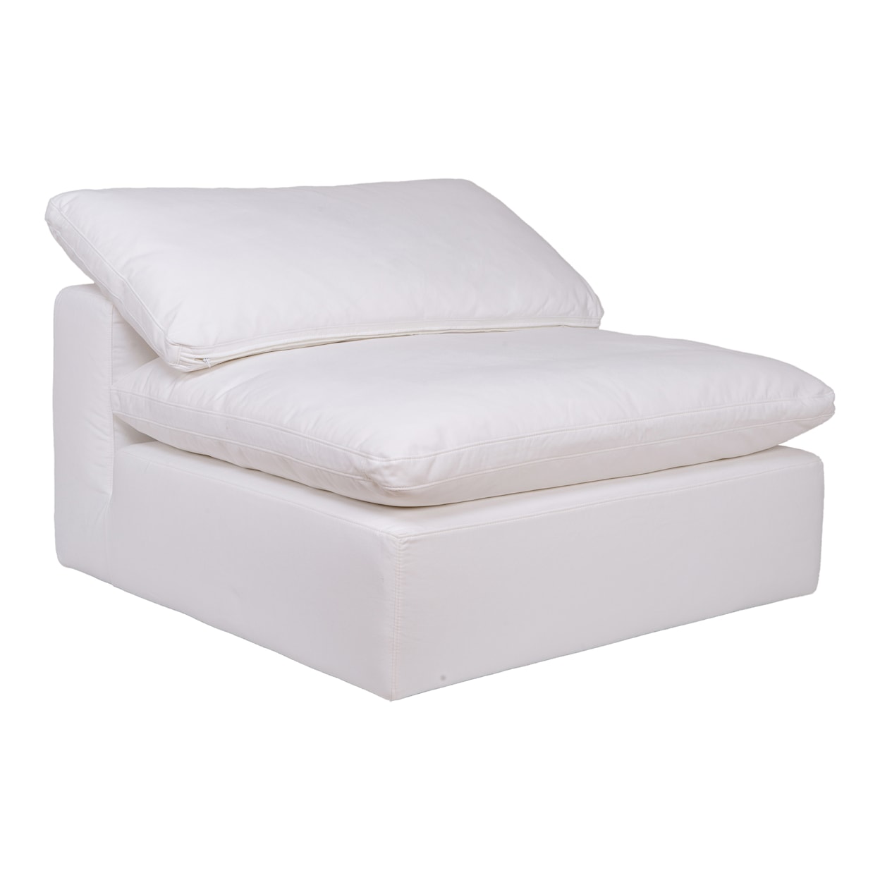 Moe's Home Collection Clay Clay Slipper Chair Livesmart Fabric White