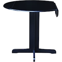 Casual Round Dining Table with Drop Leaves