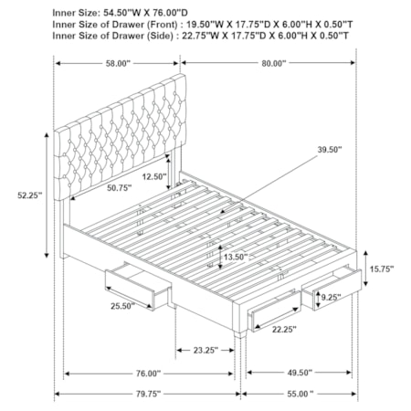 Full Storage Panel Bed Light