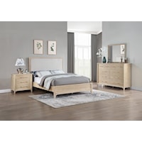 Contemporary Bedroom Set with Nightstand and Dresser/Mirror