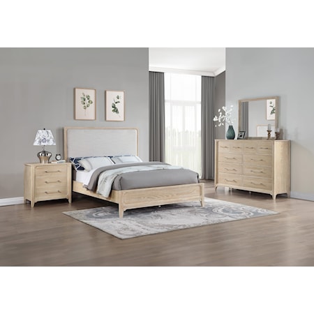 Queen Bed, Dresser, Mirror, & Nightstand