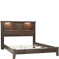 Transitional Queen Low Footboard Bed
