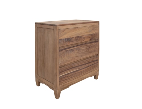 Contemporary 3-Drawer Bedroom Chest with Microfiber Lining