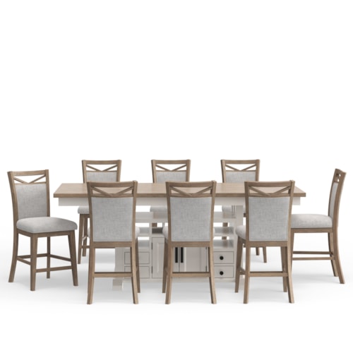Farmhouse 9-Piece Counter-Height Dining Set