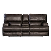 Casual Power Lay Flat Reclining Console Loveseat with Power Headrest