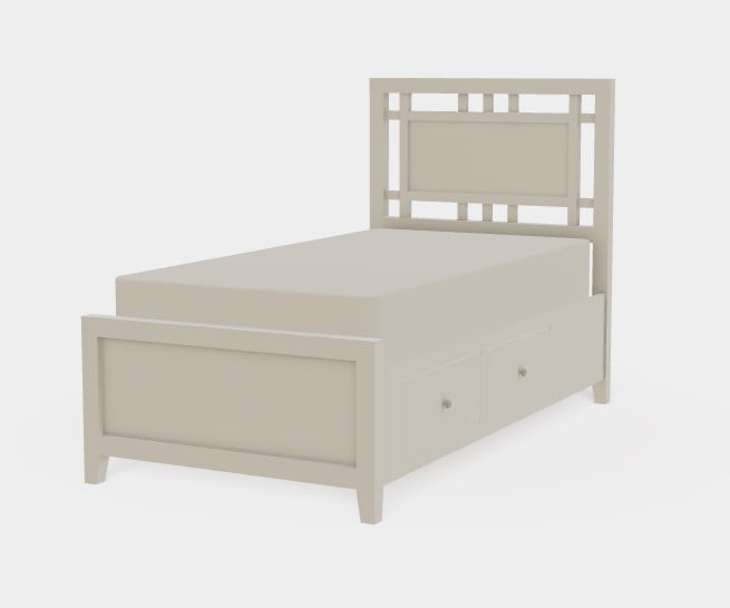 Atwood Twin XL Right Drawerside Gridwork Bed