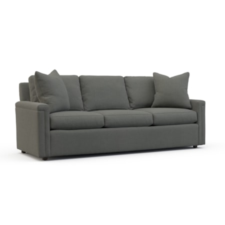 91" Three-Cushion Sofa w/Key Arms