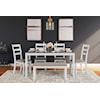 Signature Stonehollow Dining Table and Chairs with Bench Set