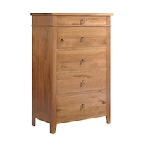 Transitional 5-Drawer Chest of Drawers in Autumn Wheat Finish
