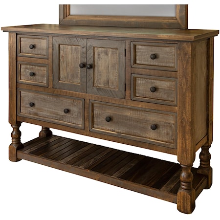 Traditional Dresser with Felt-Lined Top Drawer