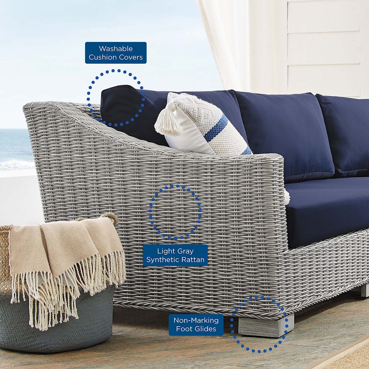 Modway Conway Outdoor 4-Piece Furniture Set