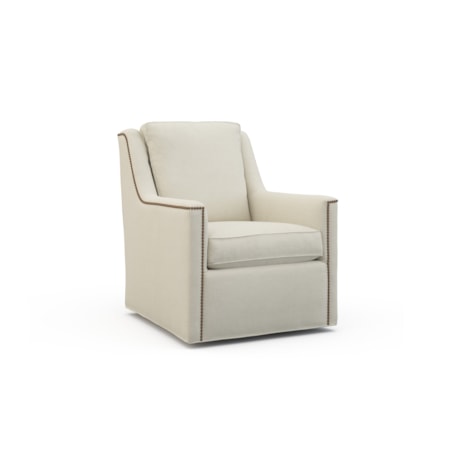 Swivel Accent Chair w/Nailheads