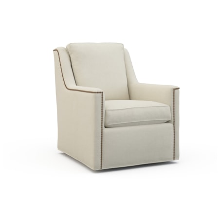 Swivel Accent Chair w/Nailheads