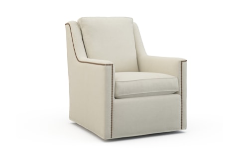 Swivel Accent Chair w/Nailhead Trim