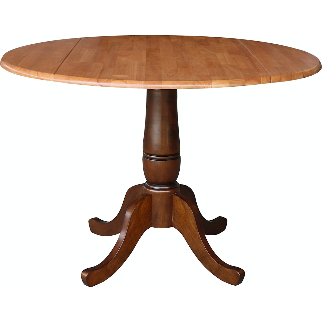 John Thomas Dining Essentials Pedestal Table in Cinnamon / Espresso