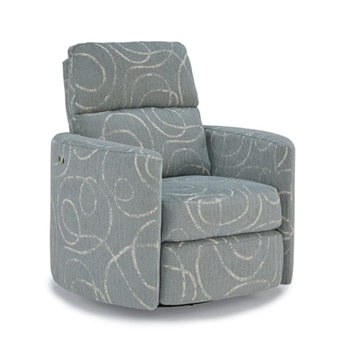 Casual Swivel Barrel Power Recliner with Touch-Button Reclining