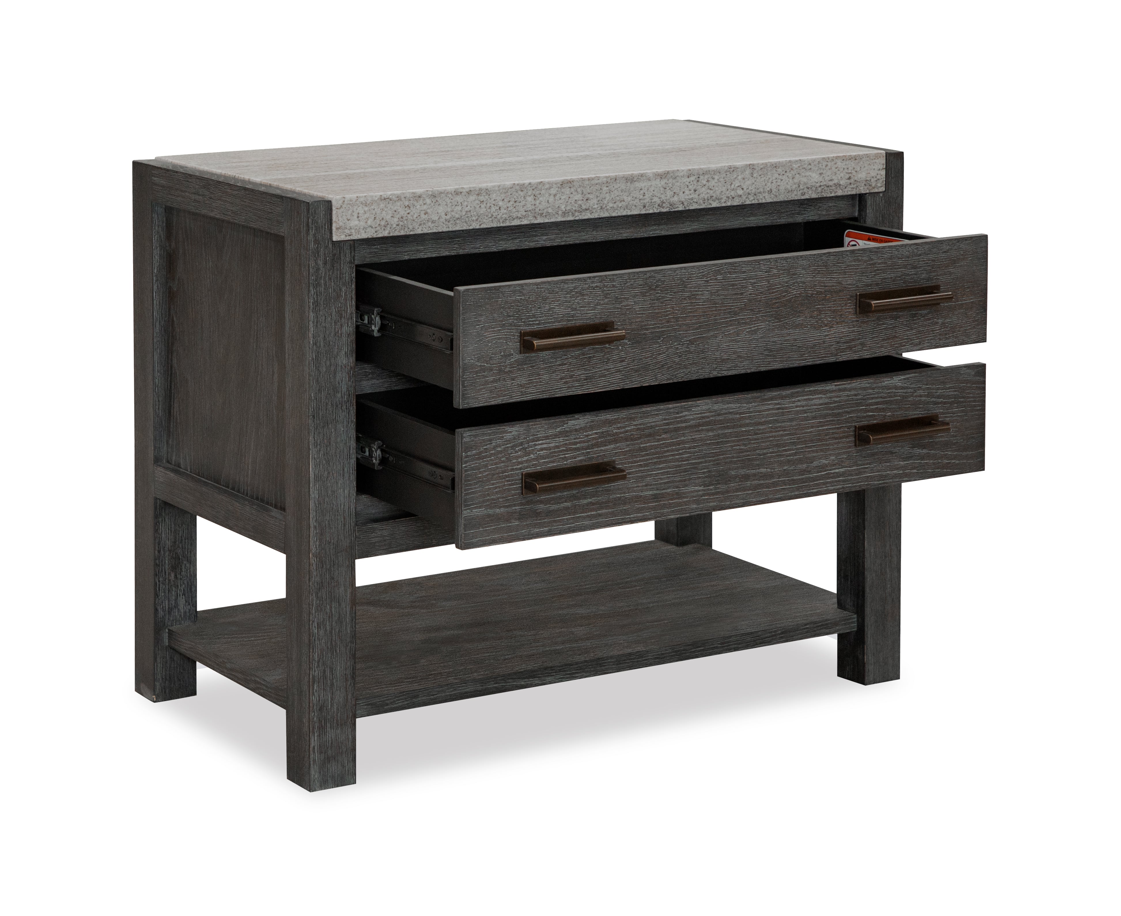 2-Drawer Open Nightstand