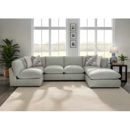 6-Piece Sectional Sofa with Ottoman