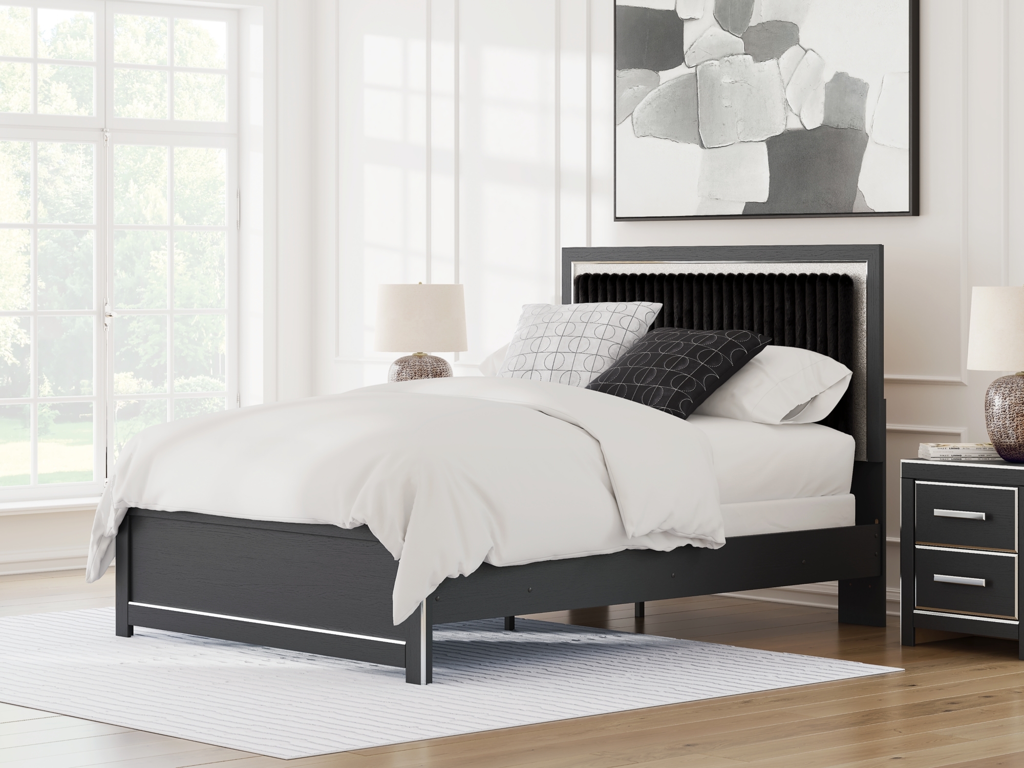 Queen Upholstered Panel Bed