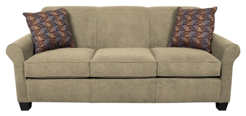 Transitional Queen Sleeper Sofa with Accent Pillows