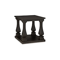 Traditional End Table with Lower Shelf