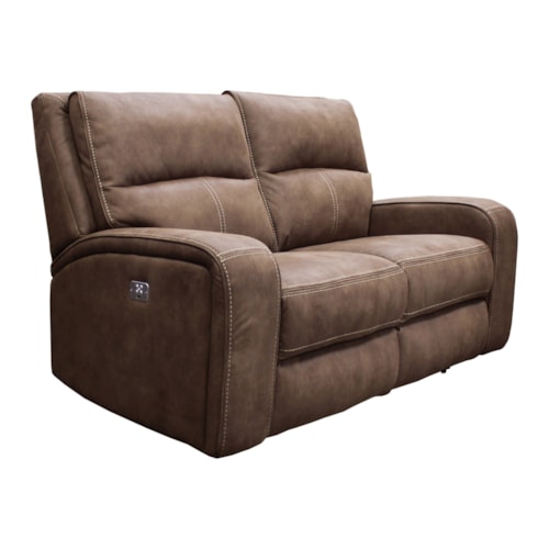 Casual Power Reclining Loveseat with Power Headrests