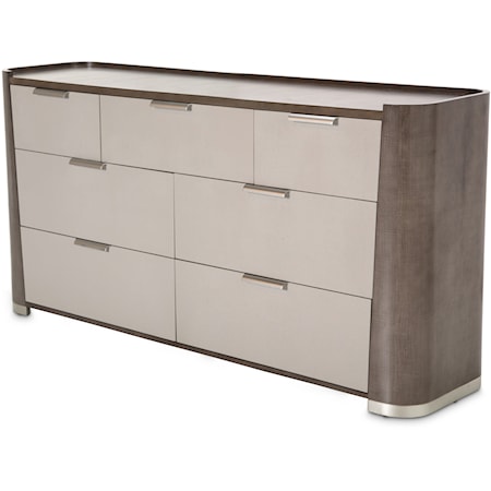 Contemporary 7-Drawer Dresser with Velvet Lined Drawers