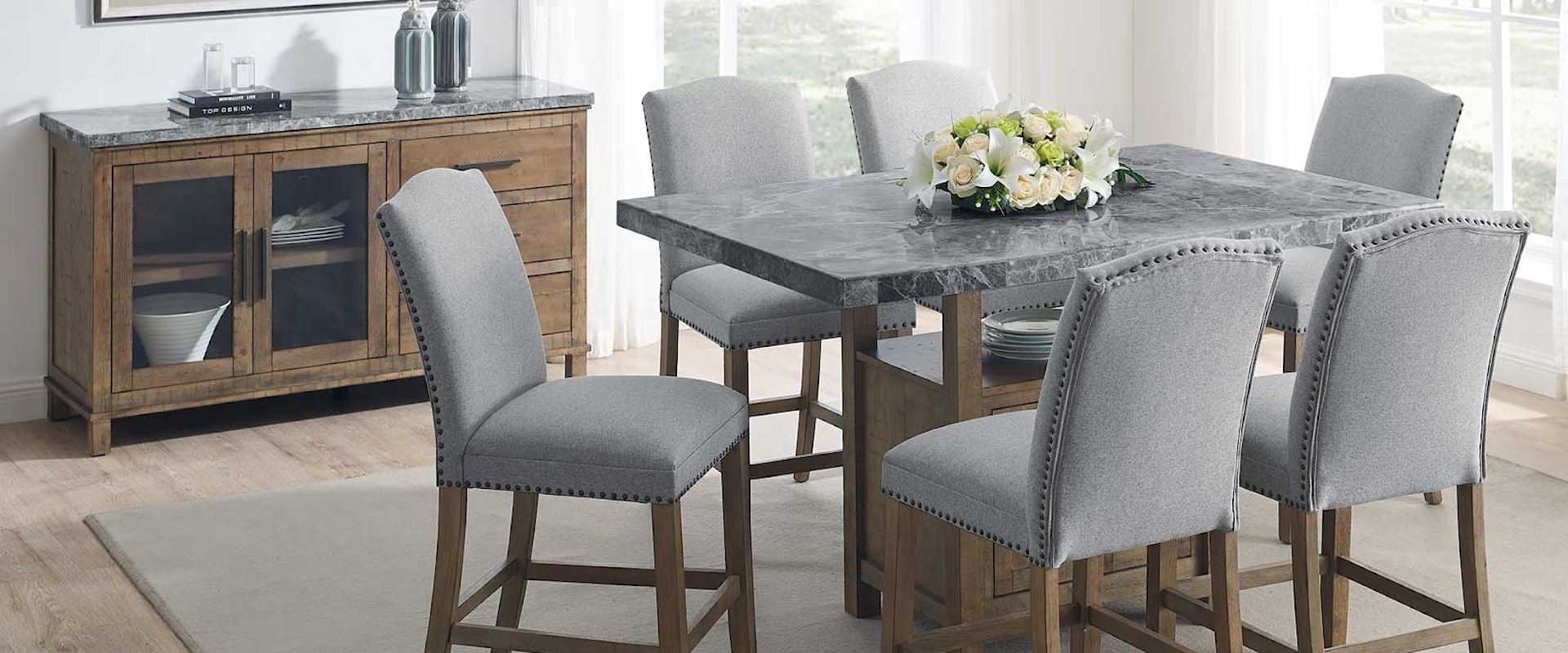 Transitional 8-Piece Dining Set