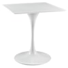 Modway Lippa White Square Dining Table