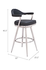 Zuo Vagur Collection Contemporary Swivel Barstool