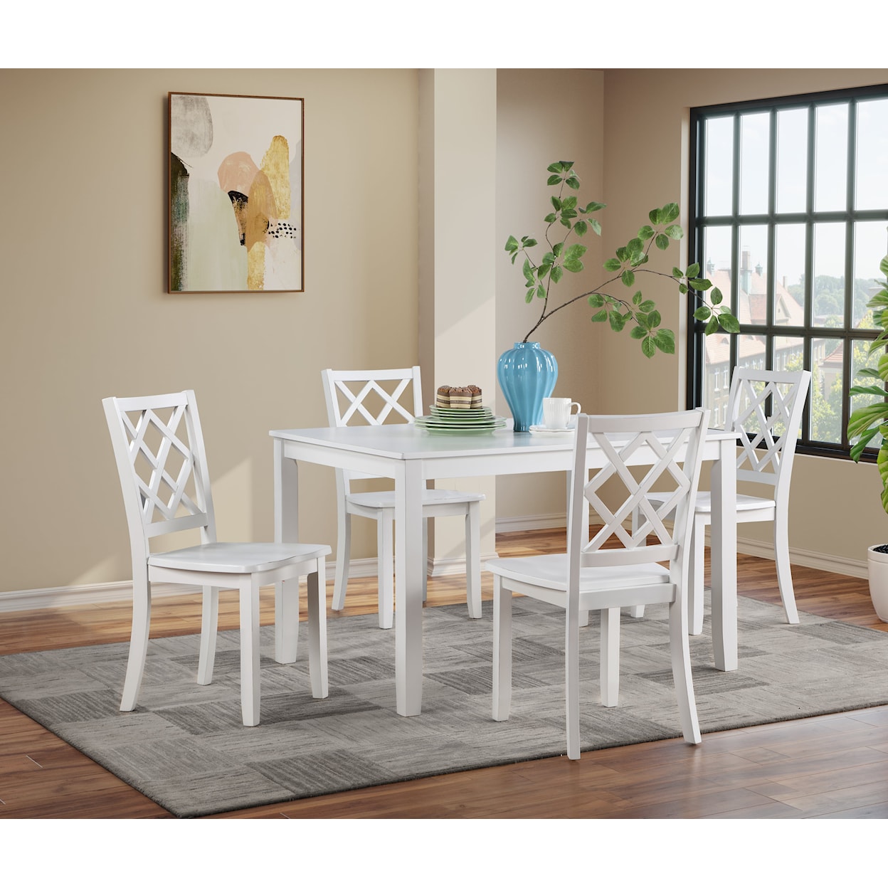 New Classic Trellis White Dining Chair