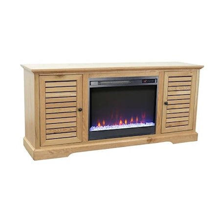 2-Door 68&quot; Fireplace TV Stand