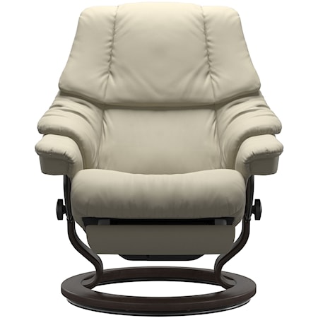 Contemporary Reno Large Power Recliner with Classic Base