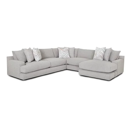 Transitional 3-Piece Sectional Sofa with Right Facing Chaise