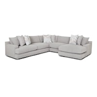 Transitional 3-Piece Sectional Sofa with Right Facing Chaise