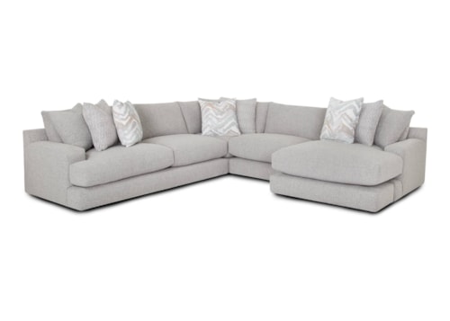 Transitional 3-Piece Sectional Sofa with Right Facing Chaise