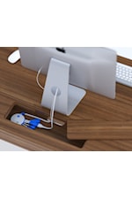 BDI Modica Contemporary 2-Drawer Desk with Open Middle Shelf